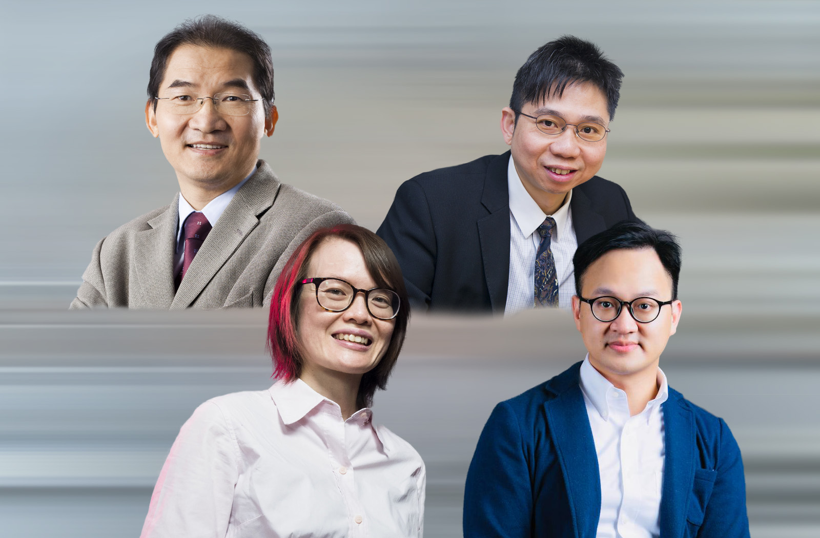 (From top left, clockwise) Professor Michael Yang Mengsu, Professor Leung Kwok-wa, Dr Steven Wang, Dr Katie Chan Kei-hang.