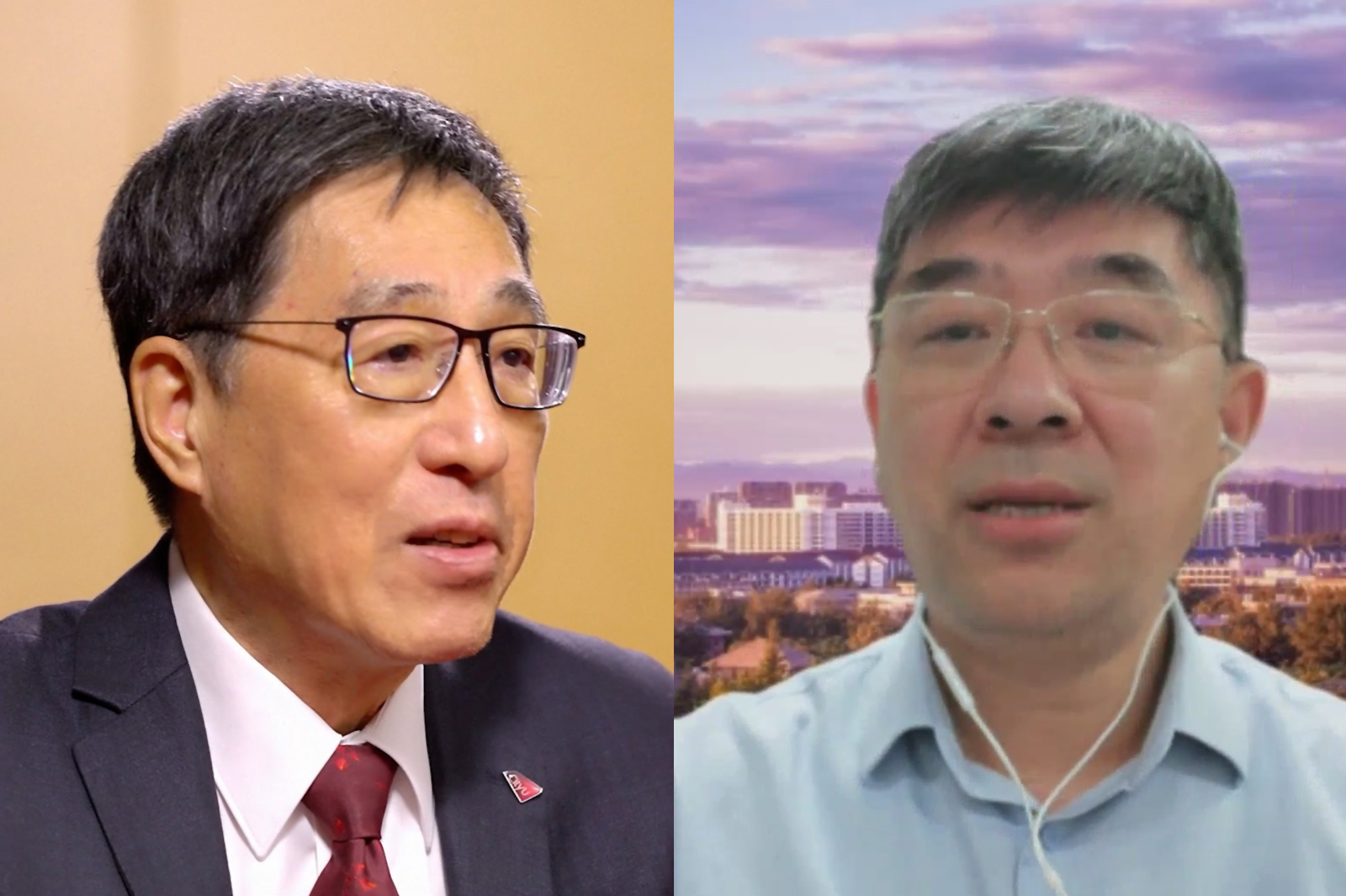 President Kuo (left) and Professor Zheng Li